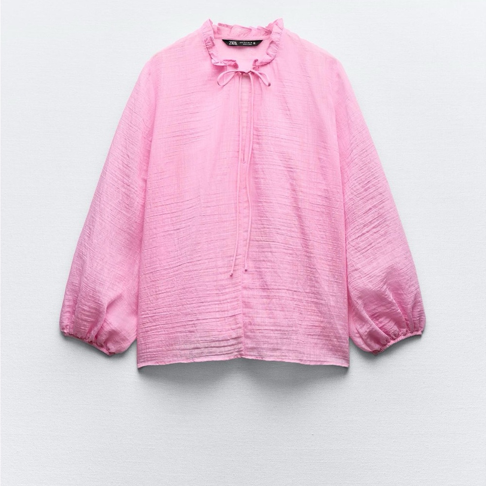 Zara romantic pink blouse